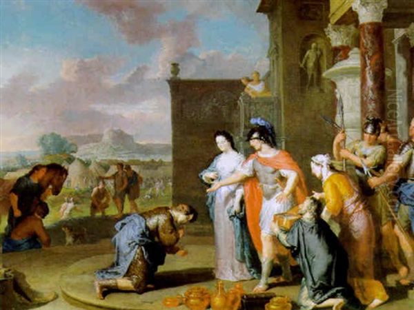 Die Enthaltsamkeit Des Scipio Oil Painting by Gerard Hoet