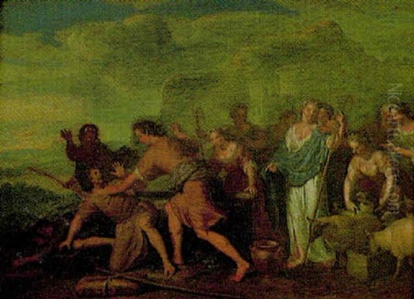 Moses Forsvarande Jethros Sju Dottrar Vid Kallan Oil Painting by Gerard Hoet