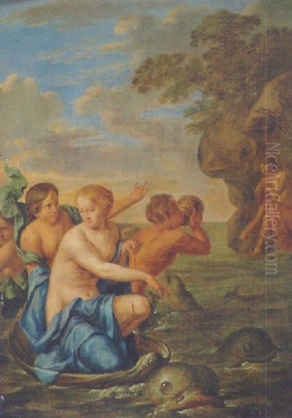 Galatea And Polyphemus Oil Painting by Gerard Hoet