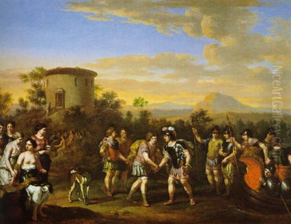 Die Versohnung Von Jacobus Und Esau Oil Painting by Gerard Hoet