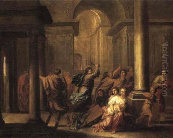 The Cleansing Of The Temple Oil Painting by Gerard Hoet