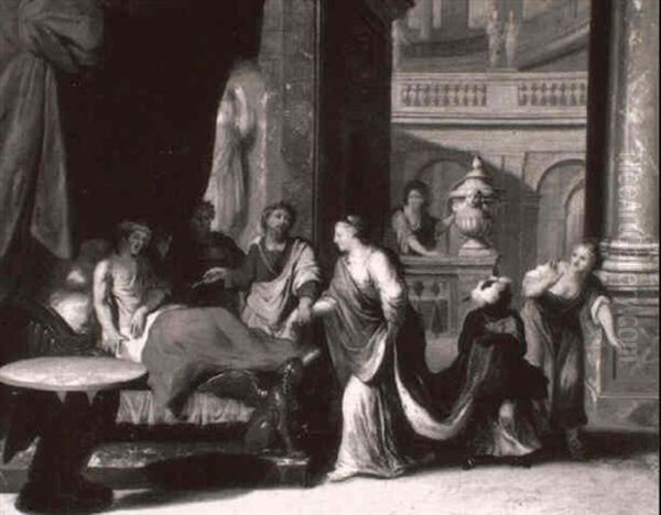 Antiochus Et Stratonice Oil Painting by Gerard Hoet