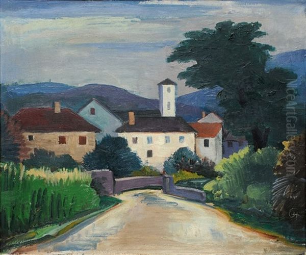 Prospekt Fra De Ostrigske Alper Med Udsigt Til Byen Maria Zell Oil Painting by Karl Hofer