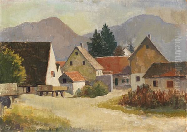 Badische Landschaft Oil Painting by Karl Hofer