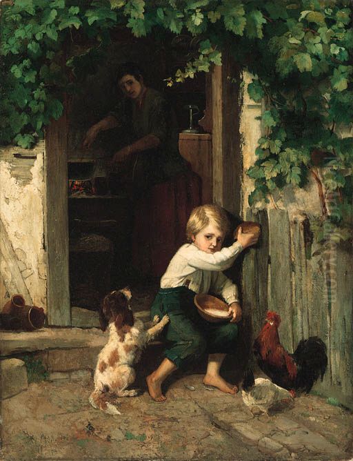 It's Mine Oil Painting by Carl Heinrich Hoffmann