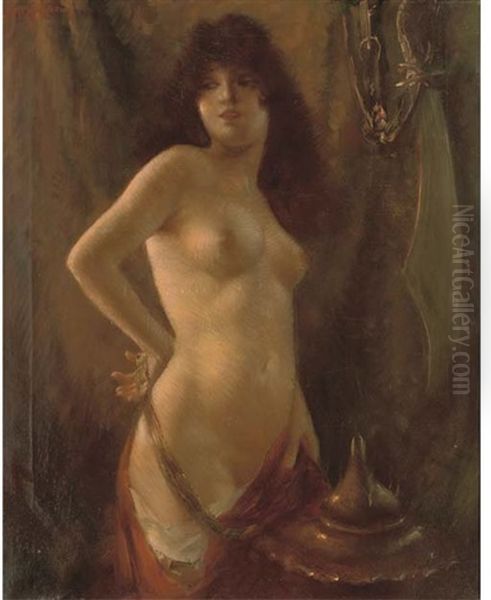 Female Nude Oil Painting by Eugen Hoffmann