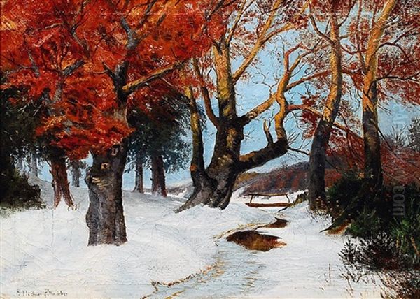 Winterlandschaft Im Sonnenlicht Oil Painting by Franz Hoffmann-Fallersleben