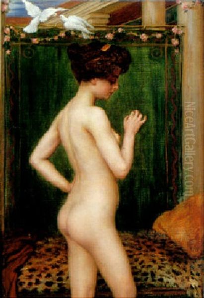 The Love Token Oil Painting by Albert Hoeflinger