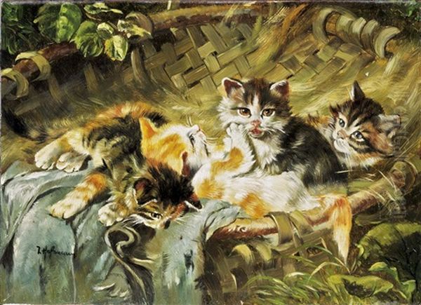 Gatti Oil Painting by Ludwig (Hofmann-Zeitz) Hofmann