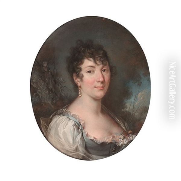 Portrait Dit De Jeanne Virginie Guenichot, Comtesse De Nogent Oil Painting by Claude Jean Baptiste Hoin