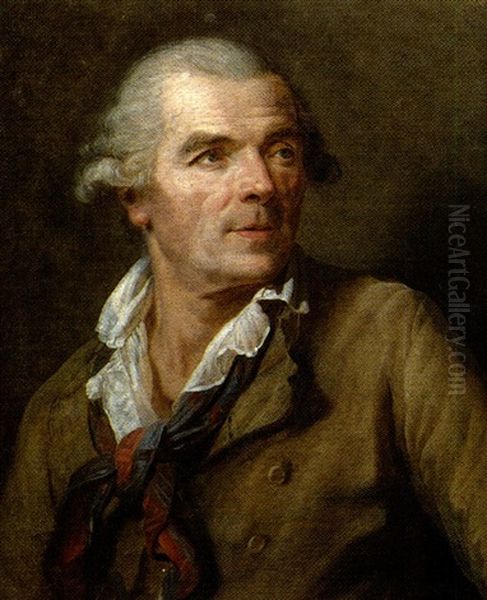 Portrait D'homme En Buste Oil Painting by Claude Jean Baptiste Hoin