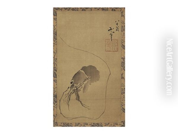 Figure Of Shrimp Oil Painting by Katsushika Hokusai
