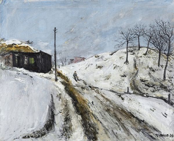 Zimni Krajina Oil Painting by Karel Holan