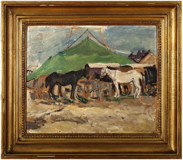 Pred Cirkusem Oil Painting by Karel Holan