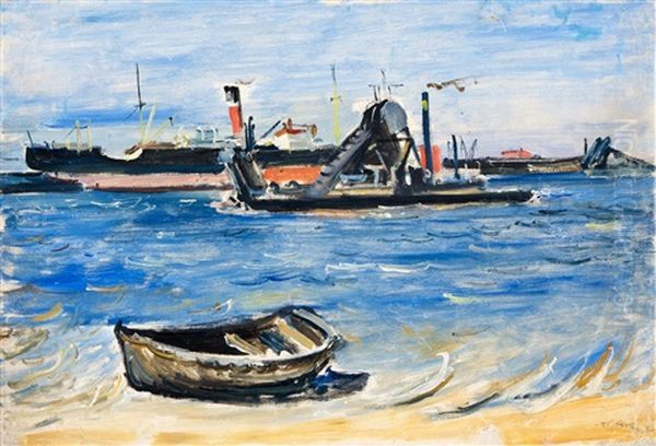 Pristav V Hamburku Oil Painting by Karel Holan