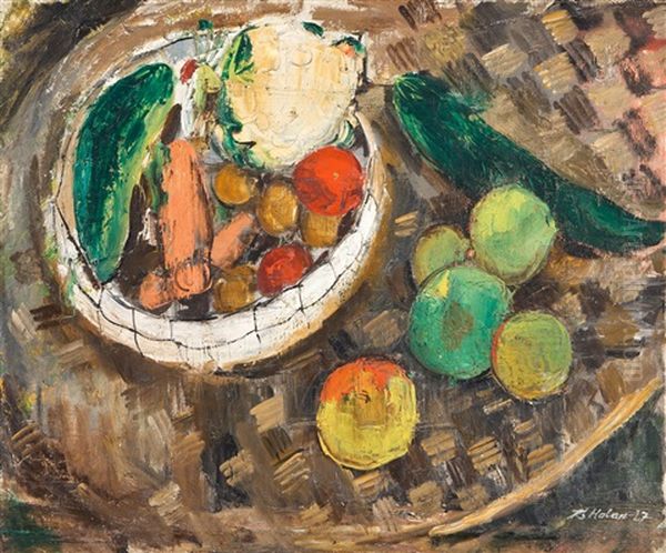 Zatisi Se Zeleninou Oil Painting by Karel Holan