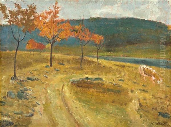 Podzim V Hrimezdicich Oil Painting by Karel Holan