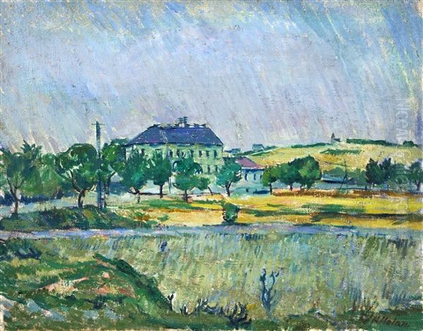 Zeleny Dum (z Dejvic) Oil Painting by Karel Holan