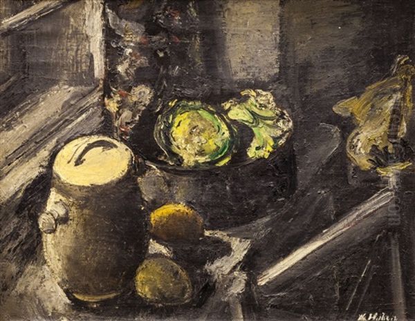 Zatisi S Dzbanem Oil Painting by Karel Holan