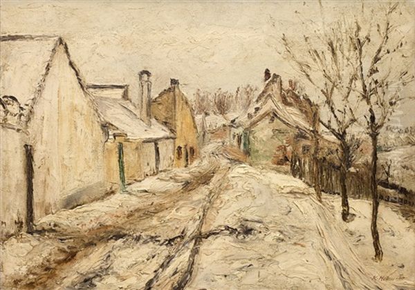 Zima Na Periferii Oil Painting by Karel Holan