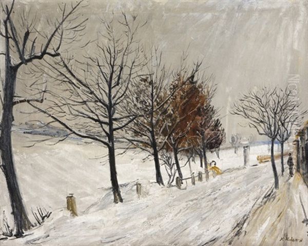 Zima V Brevnove Oil Painting by Karel Holan