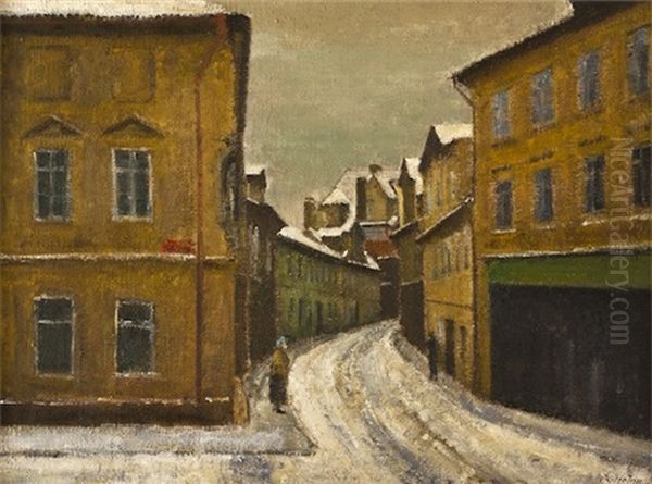 Misenska Ulice V Praze Oil Painting by Karel Holan