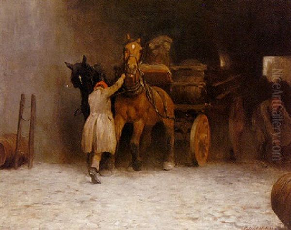 The Brewer's Dray Oil Painting by Gilbert Holiday