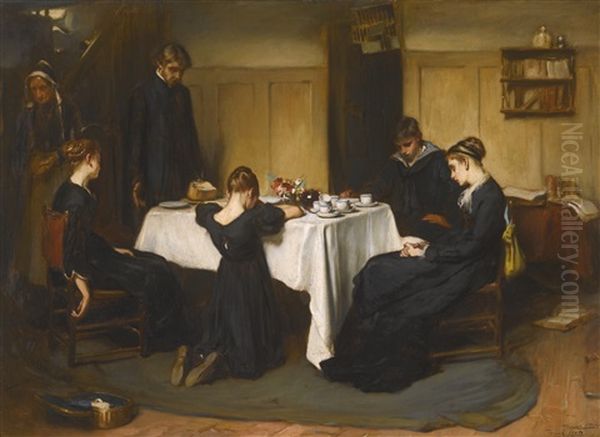 The Lord Gave And The Lord Hath Taken Away Oil Painting by Frank Holl