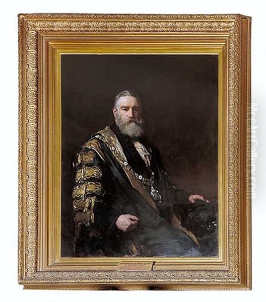 Sir Robert N Fowler (twice Lord Major Of London) Oil Painting by Frank Holl