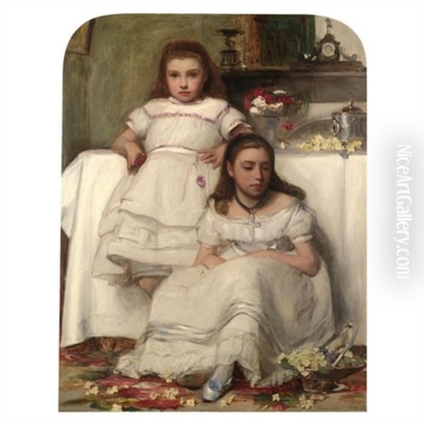 Sisters Oil Painting by Frank Holl