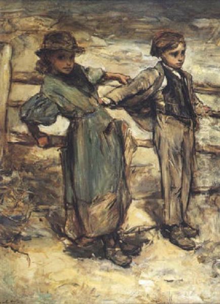 Children Of The Sea Oil Painting by Frank Holl