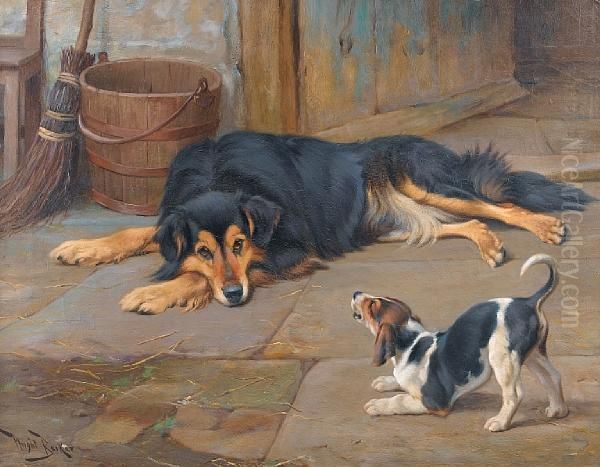 Dignity And Impudence Oil Painting by Wright Barker