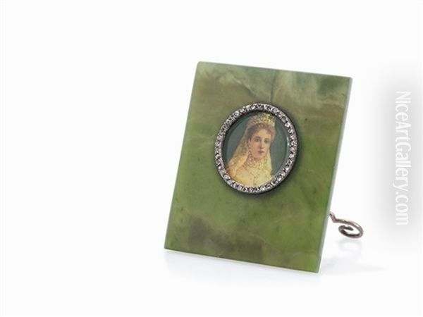 Portrait Of Tsarina Alexandra Fjodorowna Oil Painting by August Frederik Hollming