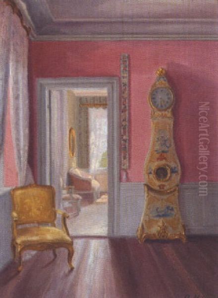 Interior Med Sollys Gennem Et Vindue Oil Painting by Astrid Holm