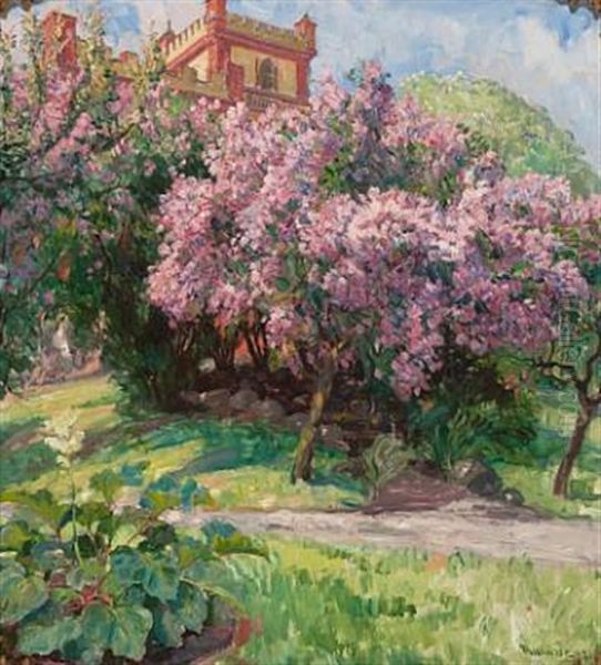 Blomstrende Frukttre Oil Painting by Thorolf Holmboe