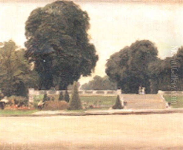 Le Parc A S:t Cloud Oil Painting by Vilhelm Holmgren