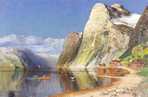Sommerliche Fjordlandschaft Oil Painting by Johann Holmstedt