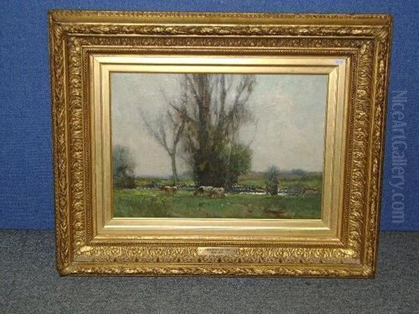 Cattle Watering Oil Painting by John Noble Barlow