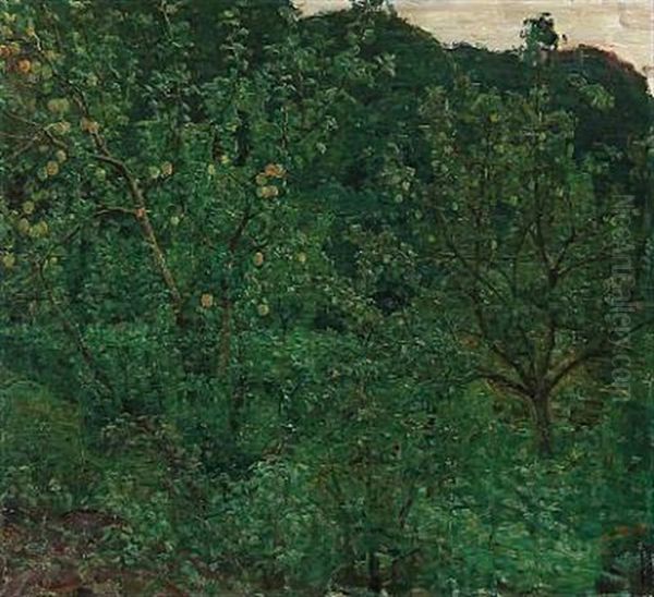 Fruit Trees Oil Painting by Niels Holsoe