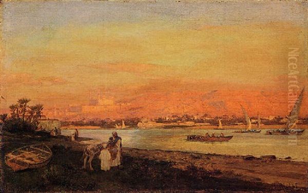 Tramonto Al Cairo Oil Painting by Laurits Bernhard Holst