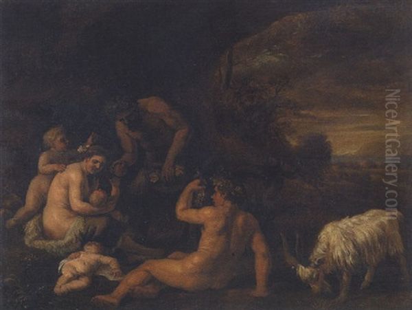 Satyrfamilie Oil Painting by Cornelis Holsteyn