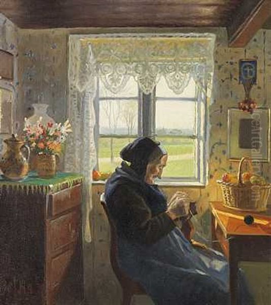 Gamle Ane Oil Painting by Nicolaus Lauritz Holten-Lutzhoft