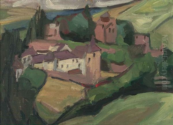 Kloster Bebenhausen (bei Tubingen) Oil Painting by Adolf Hoelzel