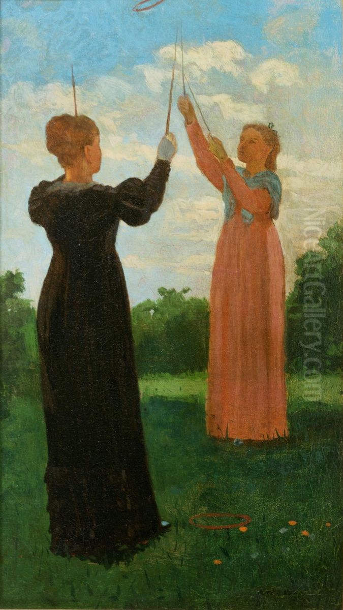 Grace Hoops Oil Painting by Winslow Homer