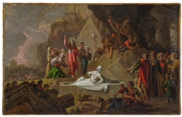 The Raising Of Lazarus Oil Painting by Abraham Danielsz. Hondius