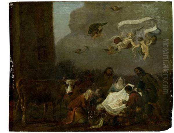 Anbetung Der Hirten Oil Painting by Abraham Danielsz. Hondius