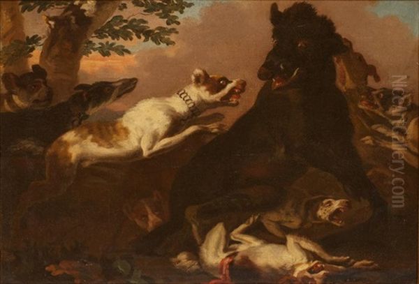La Chasse Au Sanglier Oil Painting by Abraham Danielsz. Hondius
