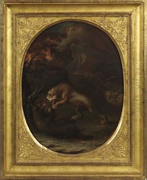 La Victoire Du Lion Oil Painting by Abraham Danielsz. Hondius