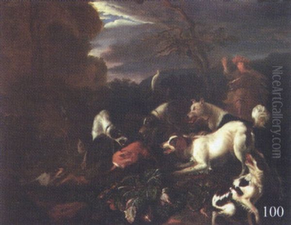 La Chasse Au Renard Oil Painting by Abraham Danielsz. Hondius