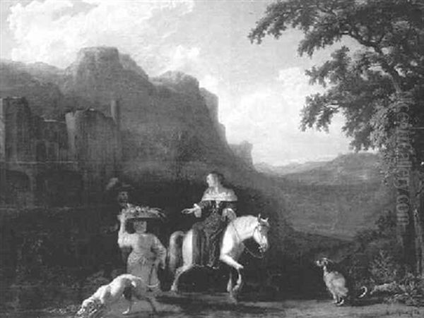 Reiterszene Oil Painting by Abraham Danielsz. Hondius